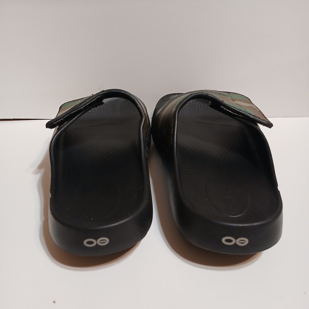 Oofos OOahh Sport Flex Camo Slide Men 6 Black Recovery Sandal Women 8 - Picture 3 of 8